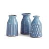 Napa Home & Garden - Set of 3 Blue Ceramic Plant Pots - Textured Design view 1
