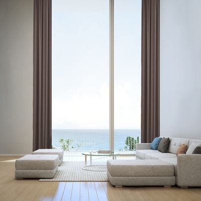 CASANEMA Solid Linen Texture Home Dcor Room Darkening Curtain Hanging Back Tab (1 Panel) Curtains - Made in Turkey