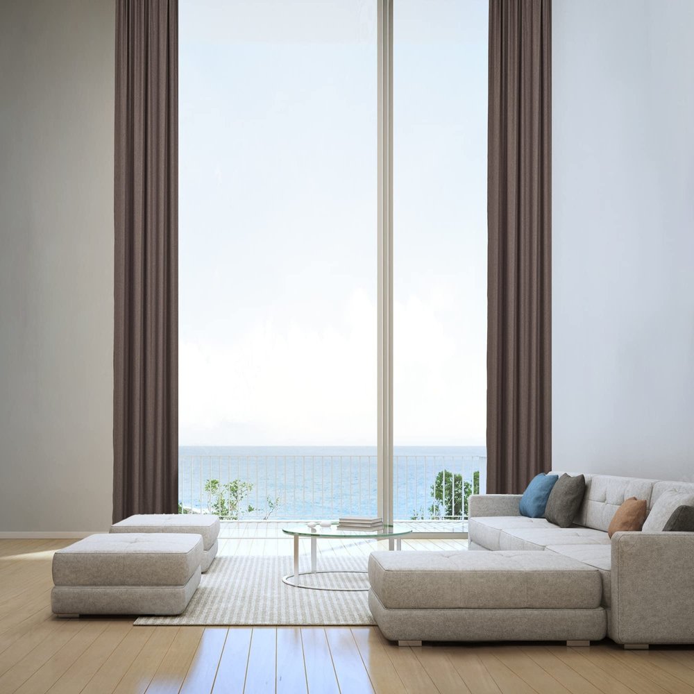 CASANEMA Solid Linen Texture Home Dcor Room Darkening Curtain Hanging Back Tab (1 Panel) Curtains - Made in Turkey