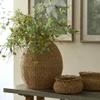 Napa Home & Garden Natural Seagrass Teardrop Vase - Beautifully Crafted with Iron Base for Faux Stems - Unique Home Decor Accent Natural view 2