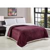 Jacquard Sherpa Microplush Soft Premium Microplush, Braided Oversized All Season Blanket, King, Plum view 1