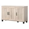 Lilola Home Corby 45" W Dusty Gray Oak Finish 3-Door Shoe Cabinet  Modern Entryway Organizer with Adjustable Shelves and Slatted Doors for Compact Storage view 1