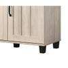 Lilola Home Corby 45" W Dusty Gray Oak Finish 3-Door Shoe Cabinet  Modern Entryway Organizer with Adjustable Shelves and Slatted Doors for Compact Storage view 4