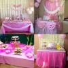 1pc Disposable Table Skirt Plastic Tableskirt Disposable Reusable Rectangular Table-Cloth Skirt Birthday Banquet Party (Color : Gray, Size : 73x426cm Table Skirt) view 2