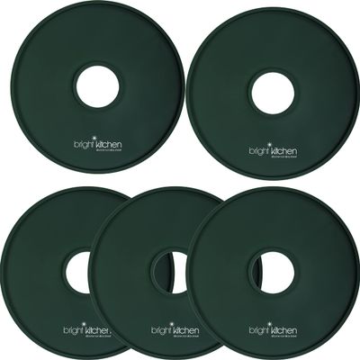 5 Fruit Leather Silicone Dehydrator Sheets EDGES Fits Cosori CFD-N051-W Fits Elite Gourmet EFD319 Round NON-Toxic Lip EFD319 Mold Batter Liquids Fruit Roll Up Leather Circle ReUsable