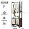 Bamboo Garment Rack, with Clothes Rail and Storage Organiser, Freestanding Open Wardrobe Coat Stands (B 62x31x170cm) view 4