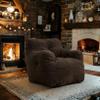 Bean Bag Chairs for Adults,Chair,Soft Tufted Foam Chair with Teddy Fabric,Ergonomic Backrest,Pod Lunar,Vaina Lunar (Dark Gray) view 1