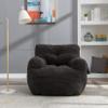 Bean Bag Chairs for Adults,Chair,Soft Tufted Foam Chair with Teddy Fabric,Ergonomic Backrest,Pod Lunar,Vaina Lunar (Dark Gray) view 4