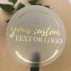 100pcs/Lot Custom Gold Foil Stickers Wedding Favor Stickers Gold Foil Custom Stickers Custom Gold Foiled Clear Stickers (C,3cm) view 2