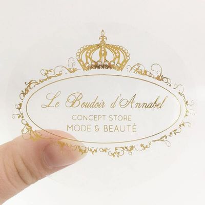 100pcs/Lot Custom Gold Foil Stickers Wedding Favor Stickers Gold Foil Custom Stickers Custom Gold Foiled Clear Stickers (E,3cm)