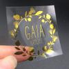 100pcs/Lot Custom Gold Foil Stickers Wedding Favor Stickers Gold Foil Custom Stickers Custom Gold Foiled Clear Stickers (E,3cm) view 3