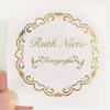 100pcs/Lot Custom Gold Foil Stickers Wedding Favor Stickers Gold Foil Custom Stickers Custom Gold Foiled Clear Stickers (E,3cm) view 4