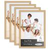 Poster Palooza Pack of 4 Natural 5x7 Picture Frames | Solid Wood | UV-Resistant Acrylic | Easy Gallery Wall Setup view 1