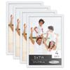 Poster Palooza Pack of 4 Matte White 5x7 Picture Frames | Solid Wood | UV-Resistant Acrylic | Easy Gallery Wall Setup view 1