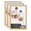 Poster Palooza Pack of 3 Natural 5x7 Picture Frames | Solid Wood | UV-Resistant Acrylic | Easy Gallery Wall Setup view 1