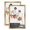 Poster Palooza Pack of 2 Metallic Bronze 24x36 Picture Frames | Solid Wood | UV-Resistant Acrylic | Easy Gallery Wall Setup view 1