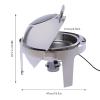 Round Roll Top Chafing Dish Buffet Set - 6L Stainless Steel Round Chafer Adjustable Temperature 55C-85C Food Warmer with 2 Pans, Fuel Holder for Weddng, Parties, Event, Banquet view 2