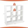 HONEY JOY Kids Toy Storage Organizer, 9-Section Storage Daycare Shelf for Preschool, Children 3-Tier Open Wooden Display Book Shelf Organizer for Classroom, Playroom & Nursery, Kindergarten(White) view 3