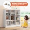 HONEY JOY Kids Toy Storage Organizer, 9-Section Storage Daycare Shelf for Preschool, Children 3-Tier Open Wooden Display Book Shelf Organizer for Classroom, Playroom & Nursery, Kindergarten(White) view 4