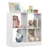 Costzon Toy Organizers and Storage, Wooden White 4-Cube Kids Bookcase for Books Toys Display Organization, Toddler Bookshelf for Bedroom, Living Room, Nursery, Playroom view 1