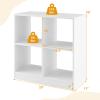 Costzon Toy Organizers and Storage, Wooden White 4-Cube Kids Bookcase for Books Toys Display Organization, Toddler Bookshelf for Bedroom, Living Room, Nursery, Playroom view 3
