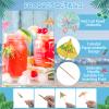 180 Pcs Drink Umbrellas Cocktail Picks Coconut Palm Cocktail Umbrellas Firework Beverages Stirrers Tropical Cocktail Sticks for Drinks Fruit Hawaiian Party Decorations Cocktail Accessories, 4 Styles view 2