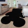 TENNOLA 6x8 ft Bear Black Shag Large Rug, Soft Fluffy Faux Sheepskin Fur Rug Fuzzy Shaggy Area Rug Cute Plush Carpet for Nursery Kids Girls Bedroom Room Aesthetic Living Room Floor Home Decor, Black view 3