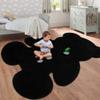 TENNOLA 6x8 ft Bear Black Shag Large Rug, Soft Fluffy Faux Sheepskin Fur Rug Fuzzy Shaggy Area Rug Cute Plush Carpet for Nursery Kids Girls Bedroom Room Aesthetic Living Room Floor Home Decor, Black view 4
