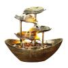 RAZZUM Classic Desktop Fountain Indoor Water Fountain Led Lights Sailing Lotus Leaf Tabletop Water Fountain Desktop Ornaments Indoor Landscape Home Decoration Meditation Fountain view 1
