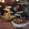 RAZZUM Classic Desktop Fountain Indoor Water Fountain Led Lights Sailing Lotus Leaf Tabletop Water Fountain Desktop Ornaments Indoor Landscape Home Decoration Meditation Fountain view 3