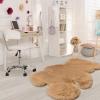 TENNOLA 6x8 ft Bear Shag Large Rug, Soft Fluffy Faux Sheepskin Fur Rug Fuzzy Shaggy Area Rug Cute Plush Carpet for Nursery Kids Girls Bedroom Room Aesthetic Living Room Floor Home Decor, Brown view 2