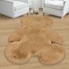 TENNOLA 6x8 ft Bear Shag Large Rug, Soft Fluffy Faux Sheepskin Fur Rug Fuzzy Shaggy Area Rug Cute Plush Carpet for Nursery Kids Girls Bedroom Room Aesthetic Living Room Floor Home Decor, Brown view 3