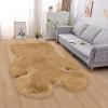 TENNOLA 6x8 ft Bear Shag Large Rug, Soft Fluffy Faux Sheepskin Fur Rug Fuzzy Shaggy Area Rug Cute Plush Carpet for Nursery Kids Girls Bedroom Room Aesthetic Living Room Floor Home Decor, Brown view 4