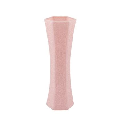 HXSCOO Nordic Flower Vase Living Room Decoration Ornaments Modern Origami Plastic Vases Pot for Flower Living Room Decoration Ornaments (Color : Pink)