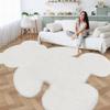 TENNOLA 6x8 ft Bear White Shag Large Rug, Soft Fluffy Faux Sheepskin Fur Rug Fuzzy Shaggy Area Rug Cute Plush Carpet for Nursery Kids Girls Bedroom Room Aesthetic Living Room Floor Home Decor, White view 4