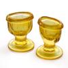 2activelife Glass Eye Wash Cups - Set of 2 with Storage Container | Eye Cleaner Solution for Tired Eyes, Eyestrain, Makeup and Dust | Eye Shaped Rim for Eye Rinse and Cleansing - Yellow view 1