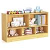 KOTEK Toy Storage Organizer, 5 Cubby Kids Bookshelf, Wooden 3-Tier Bookcase Storage Cabinet, Open Display Book Shelf for Daycare, Nursery, School Classroom, Playroom & Living Room (Burlywood, 5 Cubes) view 1