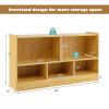 KOTEK Toy Storage Organizer, 5 Cubby Kids Bookshelf, Wooden 3-Tier Bookcase Storage Cabinet, Open Display Book Shelf for Daycare, Nursery, School Classroom, Playroom & Living Room (Burlywood, 5 Cubes) view 3