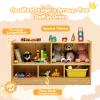 KOTEK Toy Storage Organizer, 5 Cubby Kids Bookshelf, Wooden 3-Tier Bookcase Storage Cabinet, Open Display Book Shelf for Daycare, Nursery, School Classroom, Playroom & Living Room (Burlywood, 5 Cubes) view 4
