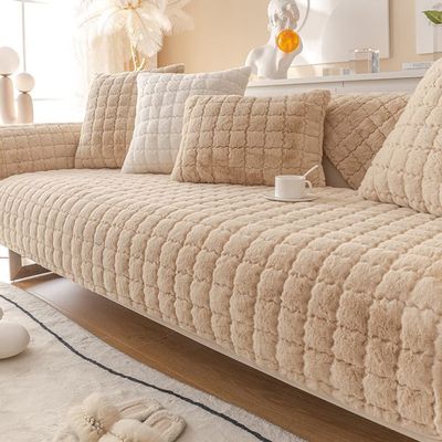 ALABOW Couch Covers Sectional Sofa Cover L Shape 3 2 4 1 Seater Pure Color Velvet Couch Cover Nordic Modern Sofa Slipcover Quilted Non-Slip Furniture Protector (Color : U, Size : 70x210cm1pc)