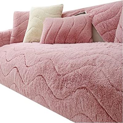 ALABOW Couch Covers Sectional Sofa Cover L Shape 3 2 4 1 Seater Pure Color Velvet Couch Cover Nordic Modern Sofa Slipcover Quilted Non-Slip Furniture Protector (Color : K, Size : 90x160cm1pc)