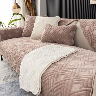 ALABOW Couch Covers Sectional Sofa Cover L Shape 3 2 4 1 Seater Pure Color Velvet Couch Cover Nordic Modern Sofa Slipcover Quilted Non-Slip Furniture Protector (Color : #20, Size : 90x120cm 1pc)