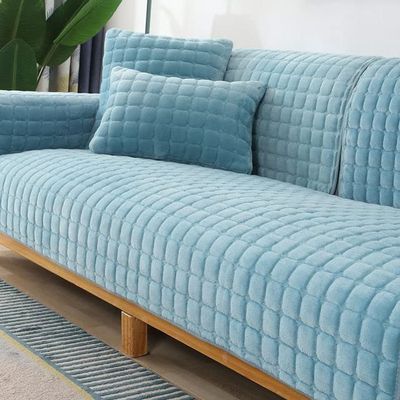 ALABOW Couch Covers Sectional Sofa Cover L Shape 3 2 4 1 Seater Pure Color Velvet Couch Cover Nordic Modern Sofa Slipcover Quilted Non-Slip Furniture Protector (Color : #4, Size : 70x180cm1pc)