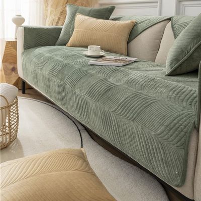 ALABOW Couch Covers Sectional Sofa Cover L Shape 3 2 4 1 Seater Pure Color Velvet Couch Cover Nordic Modern Sofa Slipcover Quilted Non-Slip Furniture Protector (Color : #12, Size : 70x70cm 1pc)