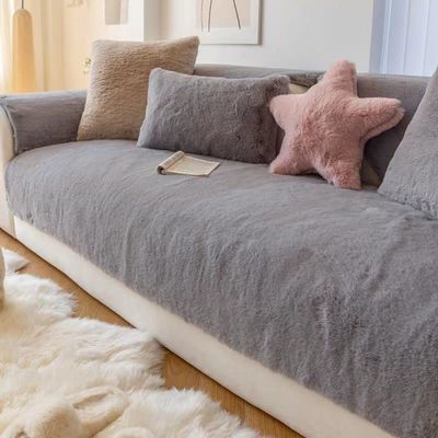 ALABOW Couch Covers Sectional Sofa Cover L Shape 3 2 4 1 Seater Pure Color Velvet Couch Cover Nordic Modern Sofa Slipcover Quilted Non-Slip Furniture Protector (Color : D, Size : 90x160cm1pc)