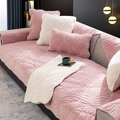 ALABOW Couch Covers Sectional Sofa Cover L Shape 3 2 4 1 Seater Pure Color Velvet Couch Cover Nordic Modern Sofa Slipcover Quilted Non-Slip Furniture Protector (Color : #27, Size : 70x70cm 1pc)