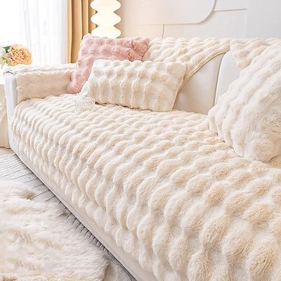ALABOW Couch Covers Sectional Sofa Cover L Shape 3 2 4 1 Seater Pure Color Velvet Couch Cover Nordic Modern Sofa Slipcover Quilted Non-Slip Furniture Protector (Color : N, Size : 70x180cm1pc)