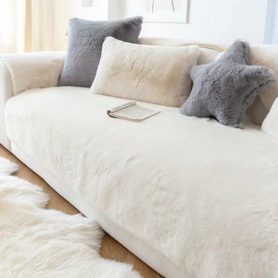 ALABOW Couch Covers Sectional Sofa Cover L Shape 3 2 4 1 Seater Pure Color Velvet Couch Cover Nordic Modern Sofa Slipcover Quilted Non-Slip Furniture Protector (Color : E, Size : 90x120cm 1pc)