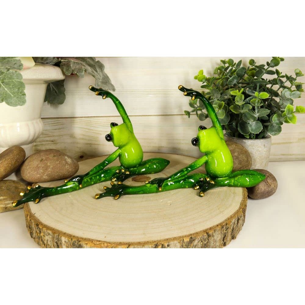1 Pcs Active Yoga Frog Couple Stretching Decorative Figurine Set