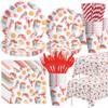 APOWBLS Crawfish Boil Party Supplies - Lobster Decorations Tableware, Plate, Cup, Napkin, Tablecloth, Cutlery - Crayfish Crab Seafood Shrimp Theme Party Supplies for Birthday | Serve 24 view 1